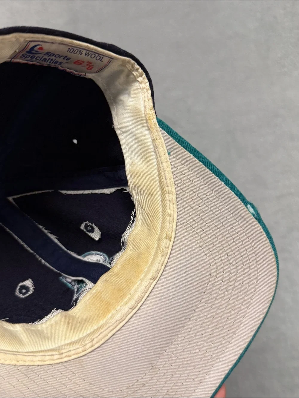 VTG 90s Seattle Mariners Sports Specialties Plain Logo Hat Wool Blend 6 7/8